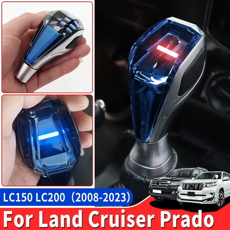 For 2008-2023 2022 2021 Toyota Land Cruiser 200 Prado 150 LED Crystal Handle Gear head LC150 LC200 Interior Upgraded Accessories