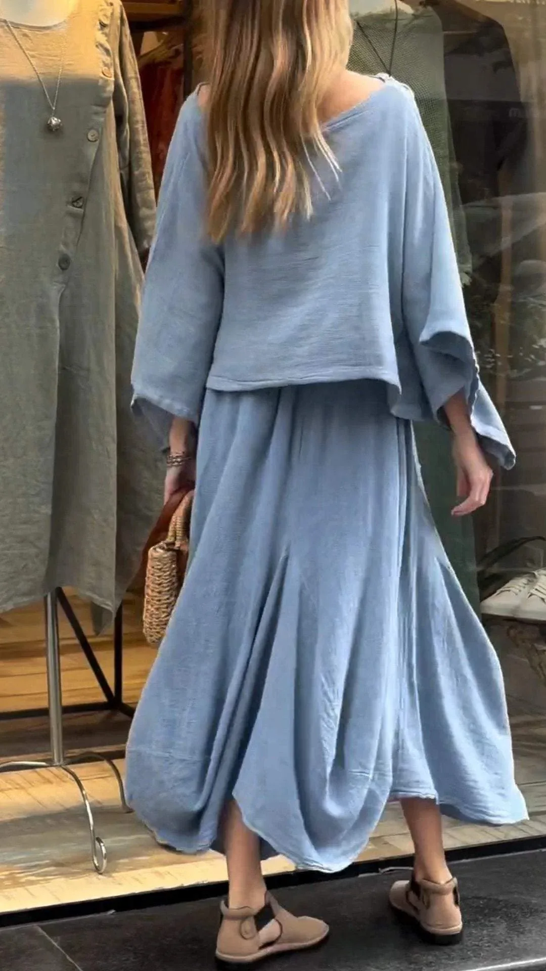 Frauen Casual Einfarbig Lose Rock Zwei-stück Set Sommer 2025, Sinn Für Design Unregelmäßige Einfarbig Top Spitze up Rock Für Frauen