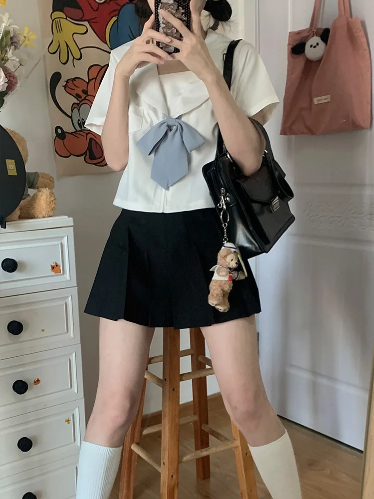 

Huashen College Style Guan Xi Placket Kanto Lapel Basic Style Sapporo Placket White No Book JK Uniform Long Sleeve Long-Sleeved