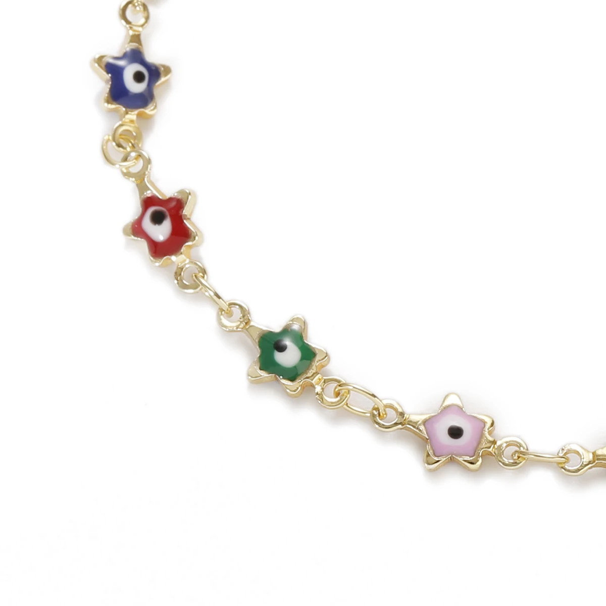 Women\'s Amulet Evil Nazar Eye Chain Charm Bracelet Vintage Drip Oil Fatima Hand Wristband Bracelets Stainless Steel Jewelry