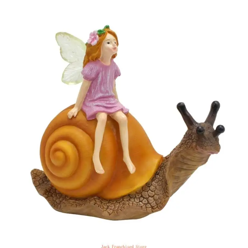 

Fairy Statue Garden Statue Decors Snails Resin Statue Flower Fairy Sculpture Home