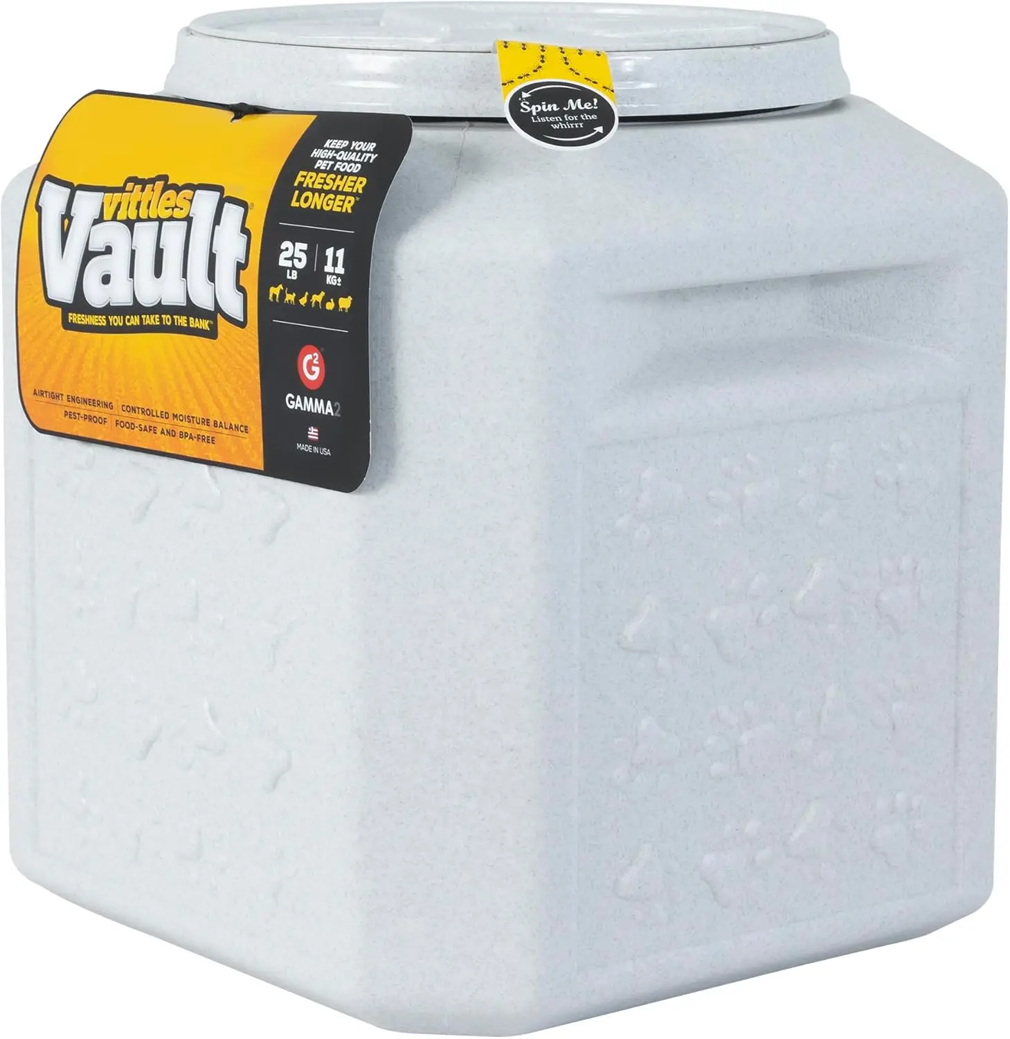 

Контейнеры для хранения корма для животных Gamma2 Vittles Vault - герметичные контейнеры для хранения корма для собак и кошек, вместимостью до 25 фунтов, произведены в США.
