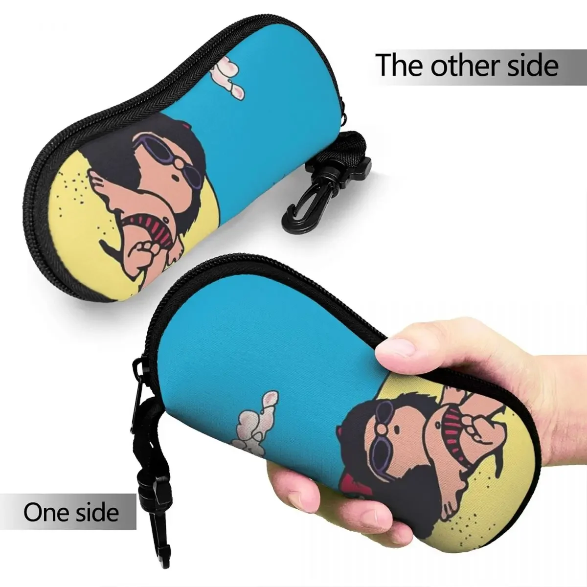 Mafalda On The Beach Glasses Case Portable Zipper Kawaii Eyewear Protector Ins Eyewear Container