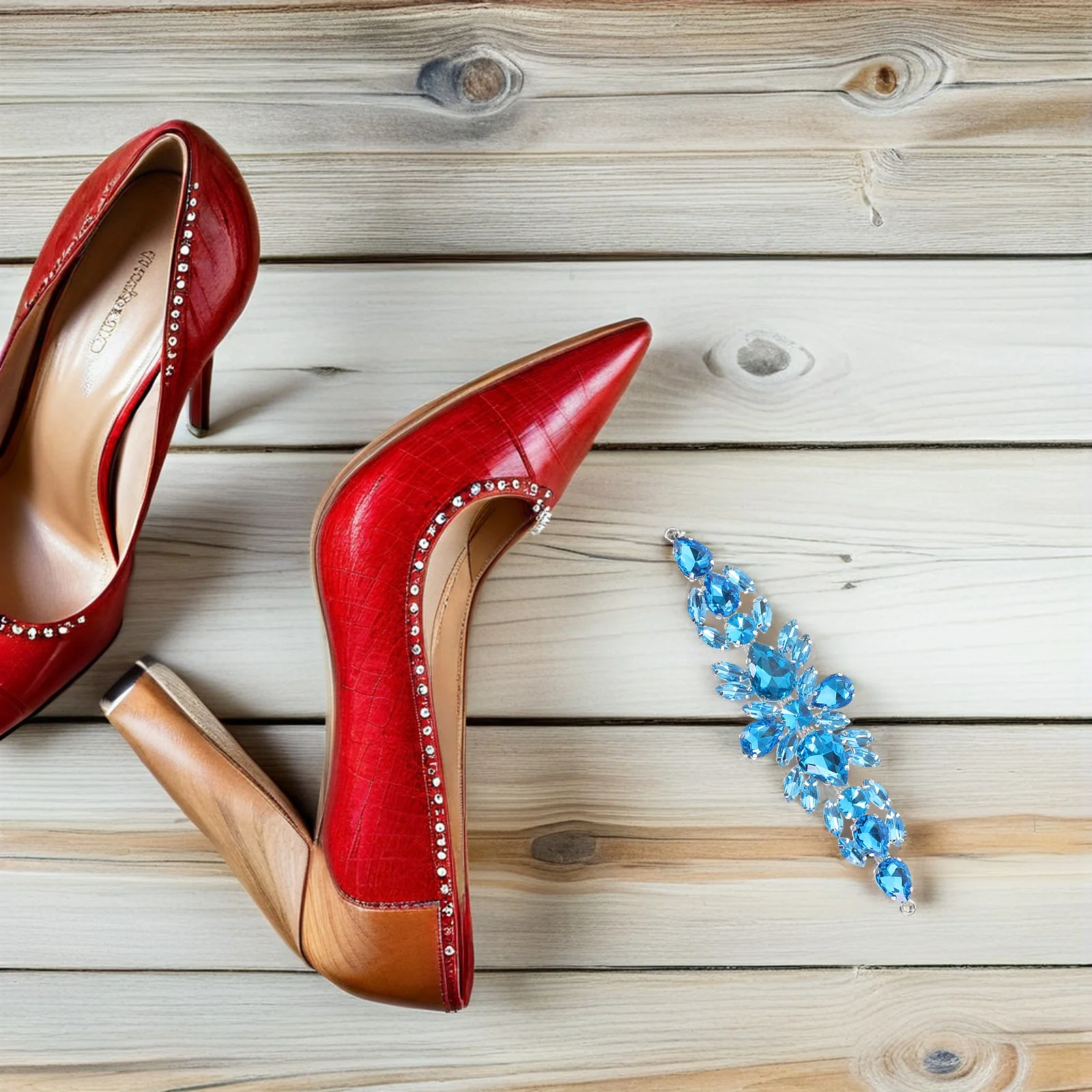 

2 PCS Wedding Shoes Decoration Bridal Decorations Crystal Rhinestone Flower Embellishments Buttons Dress Applique Clothes Clear