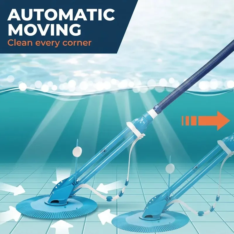 Automatic Swimming Pool Cleaner Suction Side with 31.5ft Vacuum Hose for in Ground and Above Ground Pool Cleaning