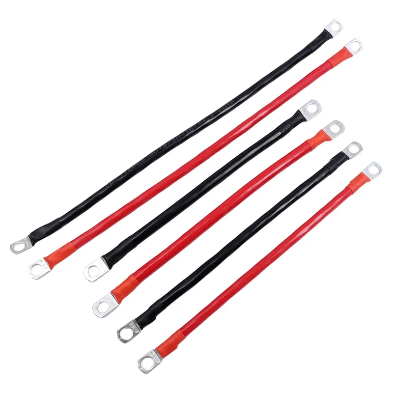 Battery Inverter Cable Red Black 8AWG 6AWG 4AWG with M8 SC Terminals Car Battery Connection Cable Stranded RV Pure Copper Cord
