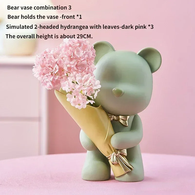 

Creative bear bouquet statue, violent bear flower arrangement decoration, home decoration, room decoration, table decoration