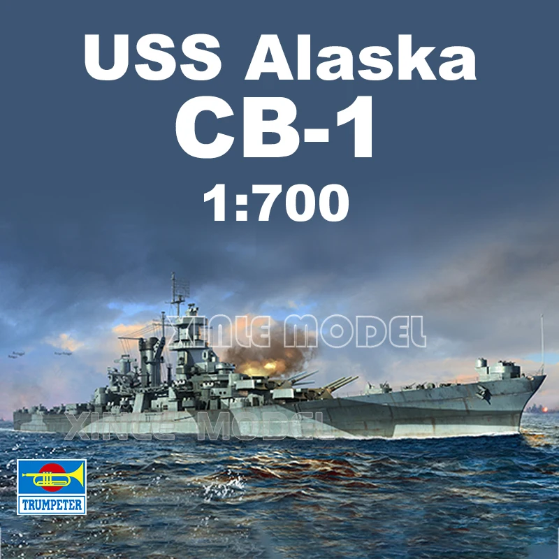 

Trumpeter 06738, пластиковый собранный комплект модели корабля USS «Аласка», большой крейсер CB-1 1/700