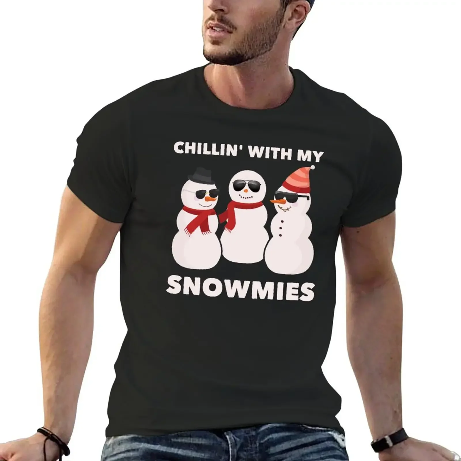 

Chillin' With My Snowmies T-Shirt affliction shirts quick-drying graphic shirts gifts for boyfriend t shirts men