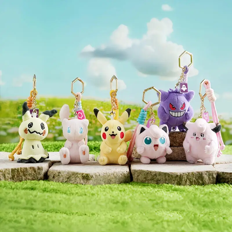 New Cartoon Anime Pokemon Plush Keychain Cute Pikachu Plush Stuffed Toy Kawaii Backpack Decoration Creativity Peripherals Gift