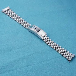 Rolamy 20mm Sliver Hollow Curved End Solid Screw Links Watch Band Jubilee strap For Seiko 5 SBDL085 Seiko Panda
