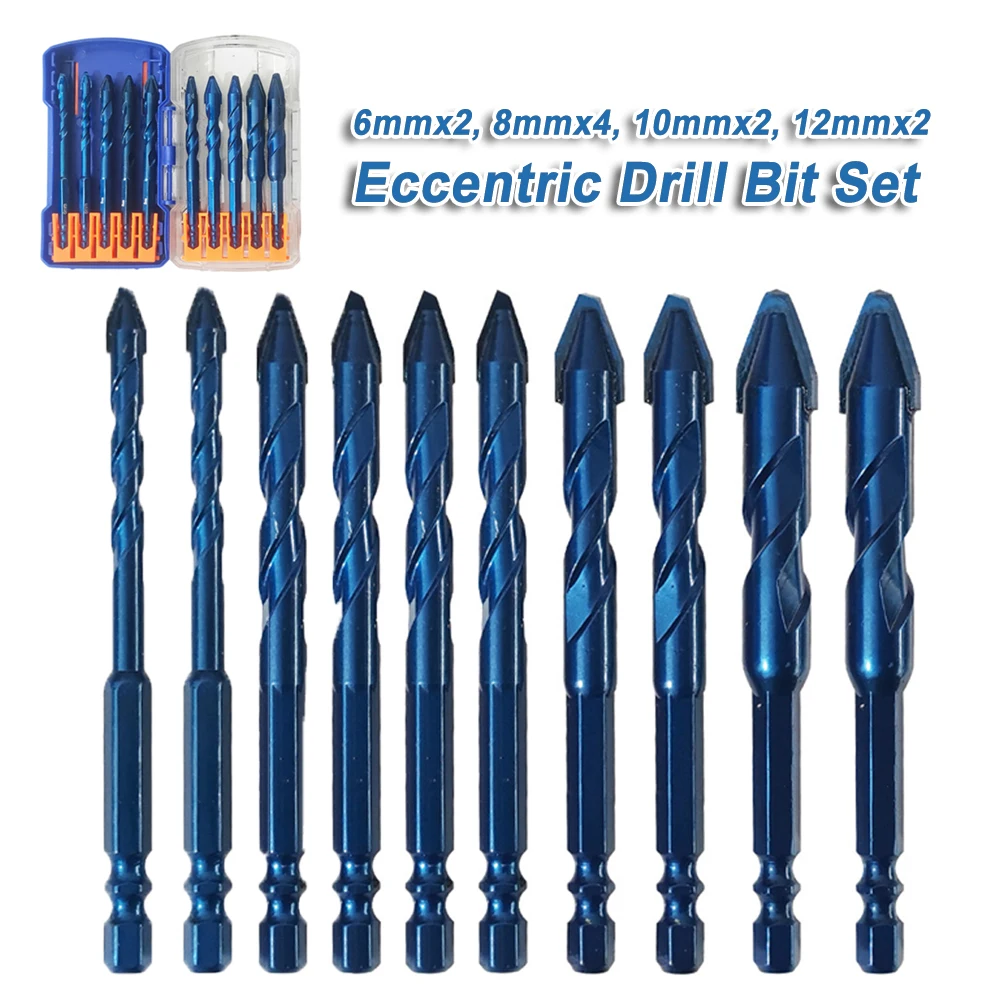 DIY Projects 10mm 2pcs 10-Piece Drill Set Conventional Hex Shank Polished And Rust-proofed Self-centering Design