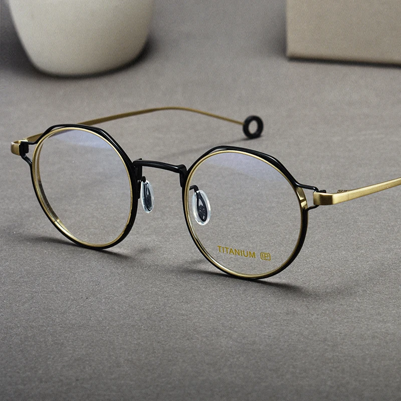 Japanese Pure Titanium Round Glasses Frame Men Women Brand Designer Handmade Optical Eyeglasses Vintage Prescription Eyewear