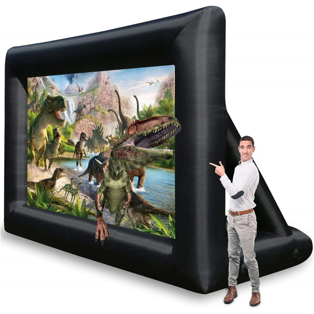 8ft 10ft 20ft Inflatable Outdoor Projector Movies Screen with Quiet Fan Display Area Home Cinema for Familly Parties