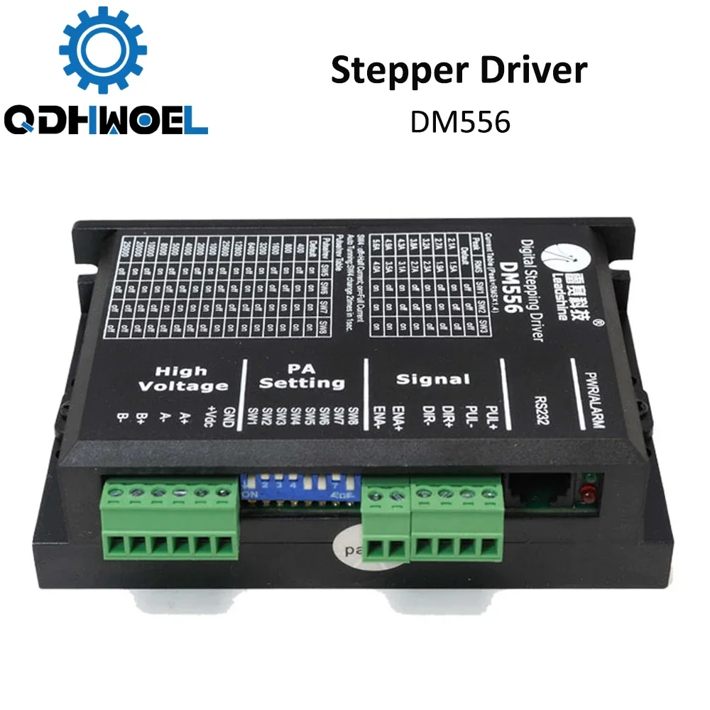 QDHWOEL  Leadshine DM556 Stepper Driver 2 Phase 20-50VAC 0.5-5.6A for Nema 17/23 Stepper Motor Controller Engraving Machine
