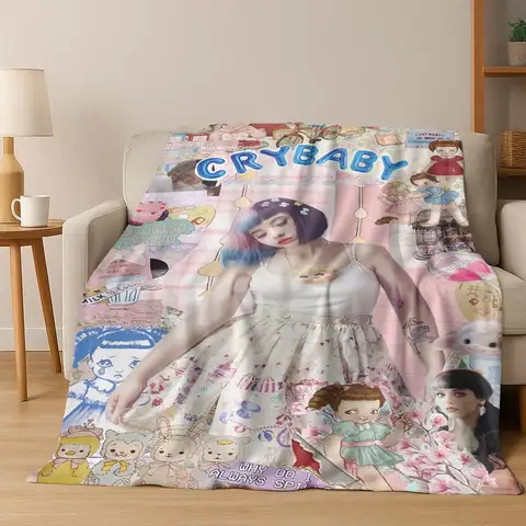 Crybaby M-Melanine Martinez Art Flannel Blanket,Cozy Soft Throw Blanket for Home Bedroom Bed Sofa Picnic Office Cover Gift Kid