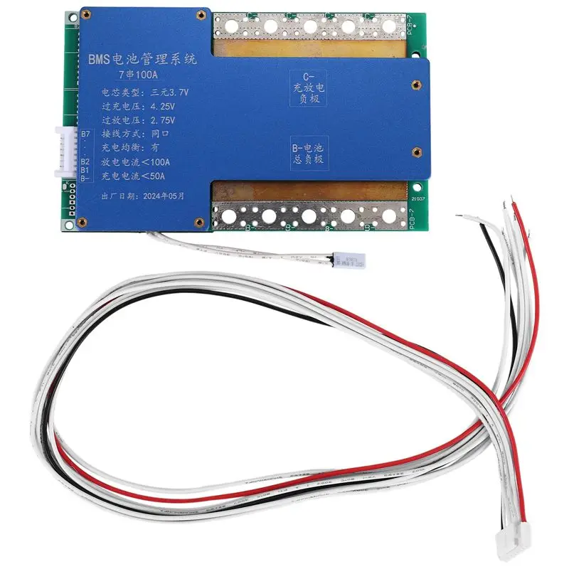 Superior Bms 7S 24V 18650 Lithium Battery Pack Board Bms Equalizer Pcb Temperature Protection Belt Line