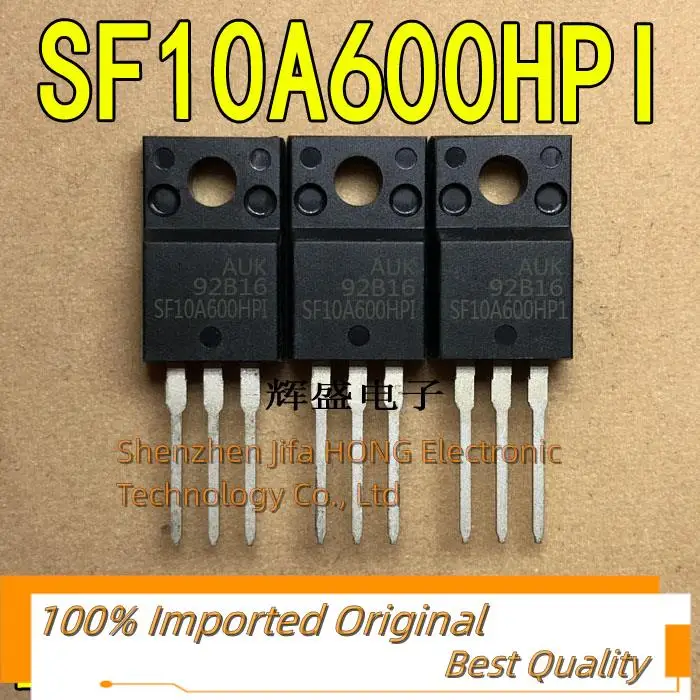 10PCS/Lot SF10A600 SF10A600HPI AUK TO-220F  10A 600V Imported Original Best Quality