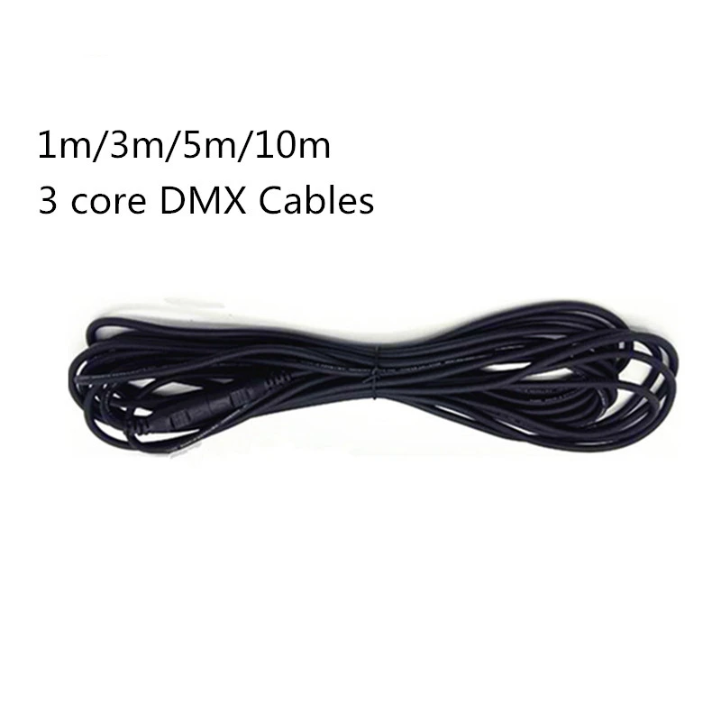 10pcs/lot DMX Cables 1-10 Meters Length 3-pin Signal Connection DMX Cable For LED Stage Lights, 3 Core DMX Signal Line