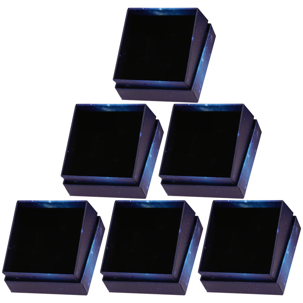 

6Pcs Jewelry Presentation Boxes Paper Packing Small Jewelry Gift Boxes Square Shape for Rings Necklaces Gift Box