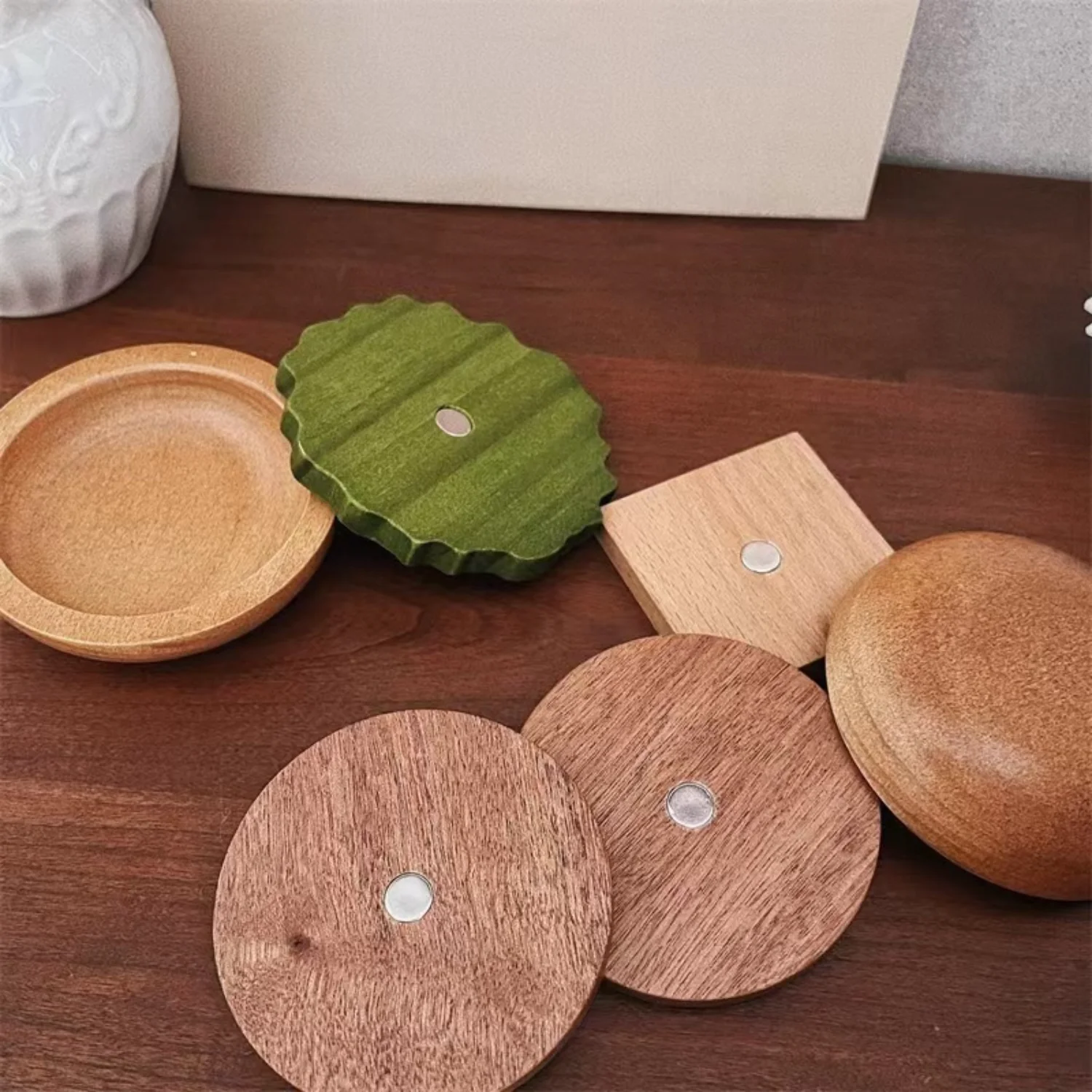 6-Piece Set Of Hamburger Wooden Coasters - Multifunctional, Heat-Resistant Placemats For Dining & Decor