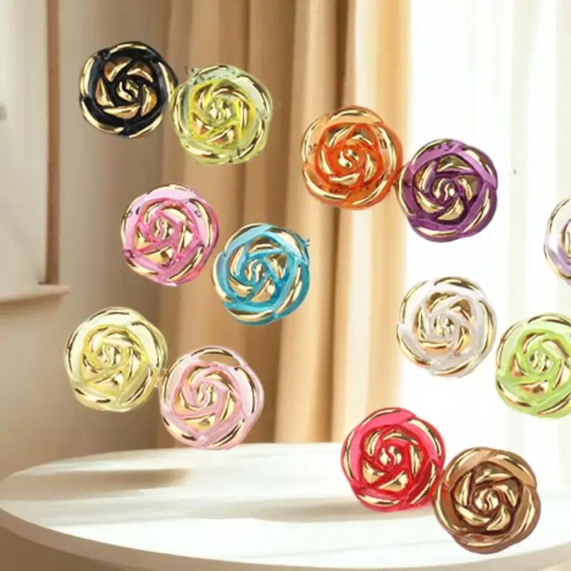 30 قطعة من أزرار الأكريليك المتينة بتصميم الورد لصناعة الملابس #3