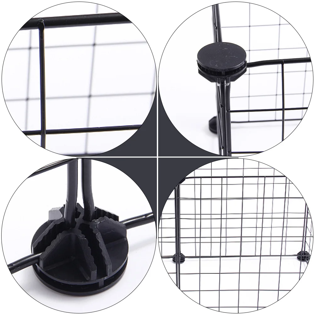 1 Satz 1 Satz abnehmbarer Haustierzaun, schwarz, robustes Sicherheitsgehäuse für Hunde, drinnen und draußen, Hundeschutznetz, Eisengeflechtzaun, Haustier