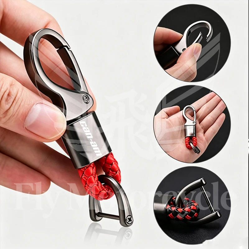 For-Can-Am-Outlander-1000-Ryker-900-Renegade-800-Canam-Maverick-X3-Spyder-New-Alloy-Keyring-Motorcycle-Suede-Leather-Keychain