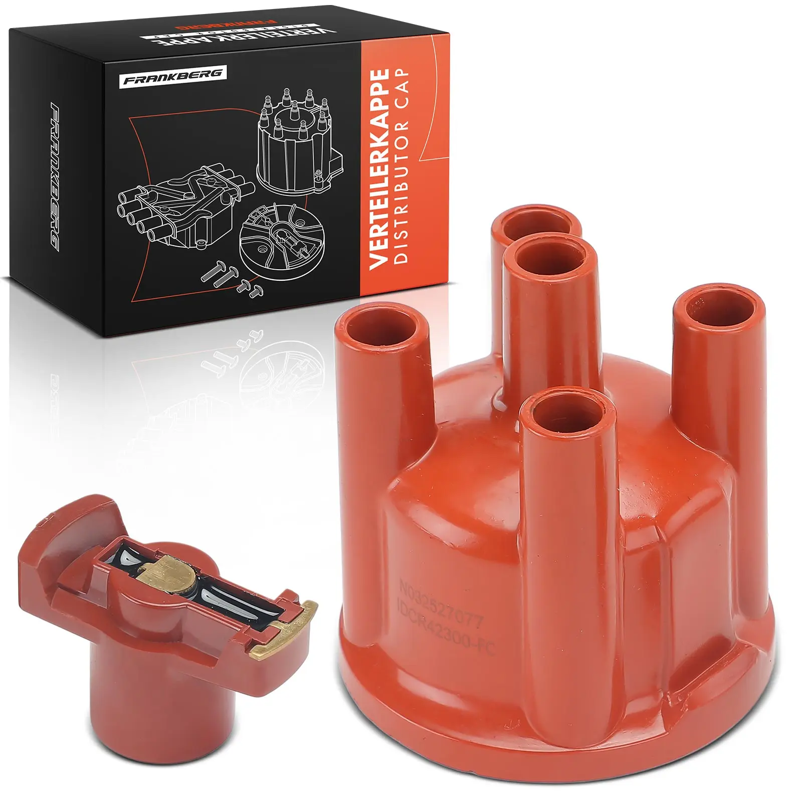 Frankberg 1x Zündverteilerkappe für VW Golf Polo BMW 3er E21 5er Audi 80 Mercedes-Benz Seat 92360292300 8127929 001582802