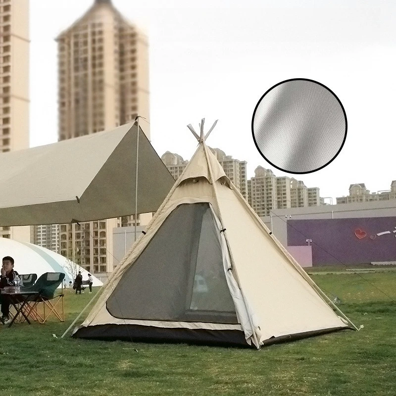 Pyramid Tent Double Layer Camping Camping Travel Outdoor Portable Folding Oxford Cloth Tent
