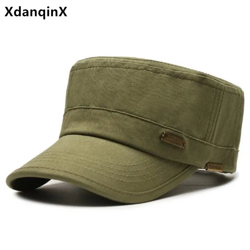 

New Autumn Winter Flat Caps For Men Washed Cotton Military Hats Navy Cap Simple Casual Men's Fishing Hat Travel Hat Snapback Cap