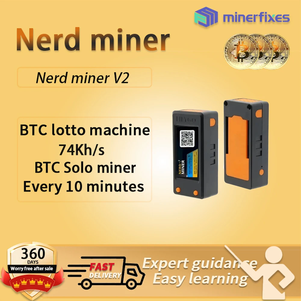 Nerdminer v2 Firmware 1.6.3 Original Board T-display S3 Hashrate 78K/S BTC Lottery Solo Miner Nerd Miner