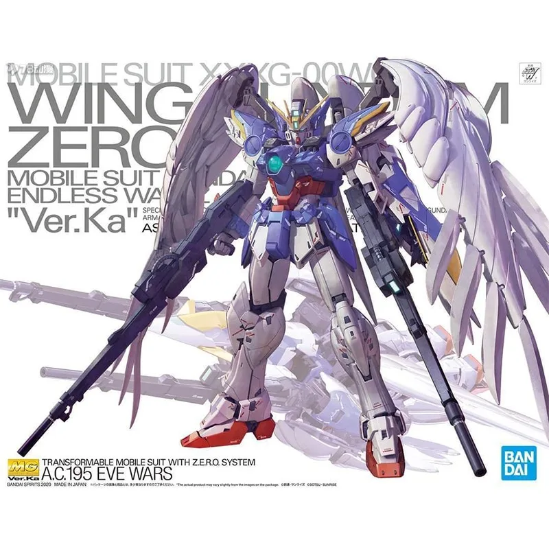 Original genuíno bandai anime asa gundam zero ew ver. ka mg 1/100 montagem modelo brinquedos figura de ação presentes ornamentos colecionáveis