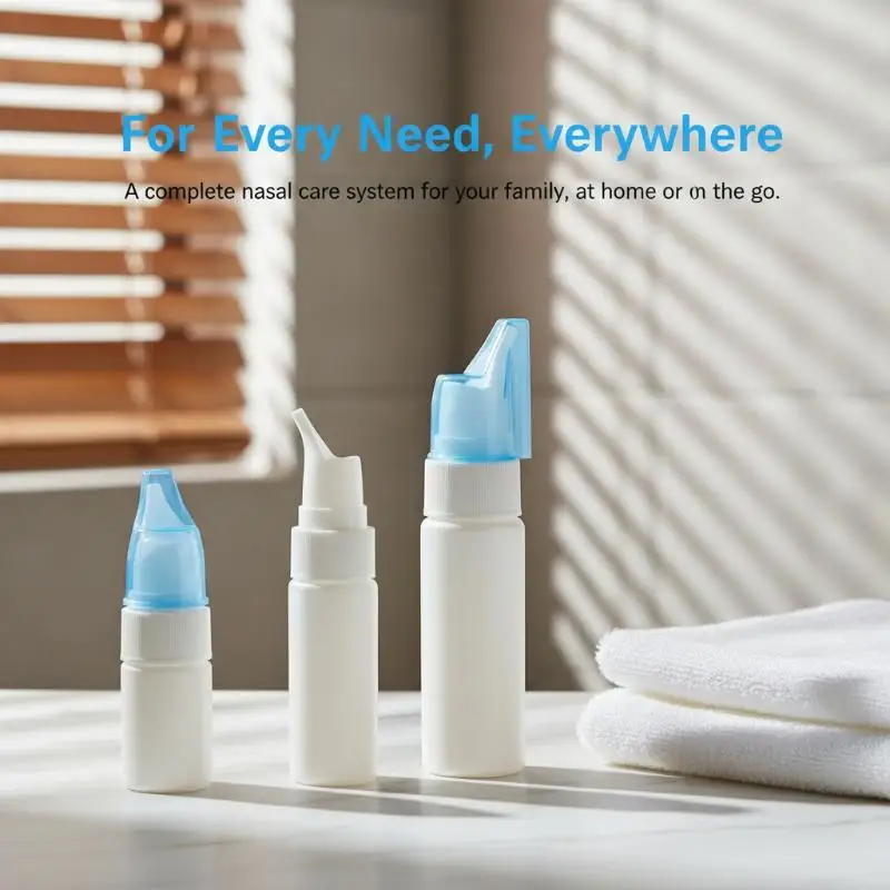 Nose Wash Irrigator Bottles 3Pcs Empty Fine Mist Cleaner for Nasal Spray Suitable for Home and Travel Hygiene