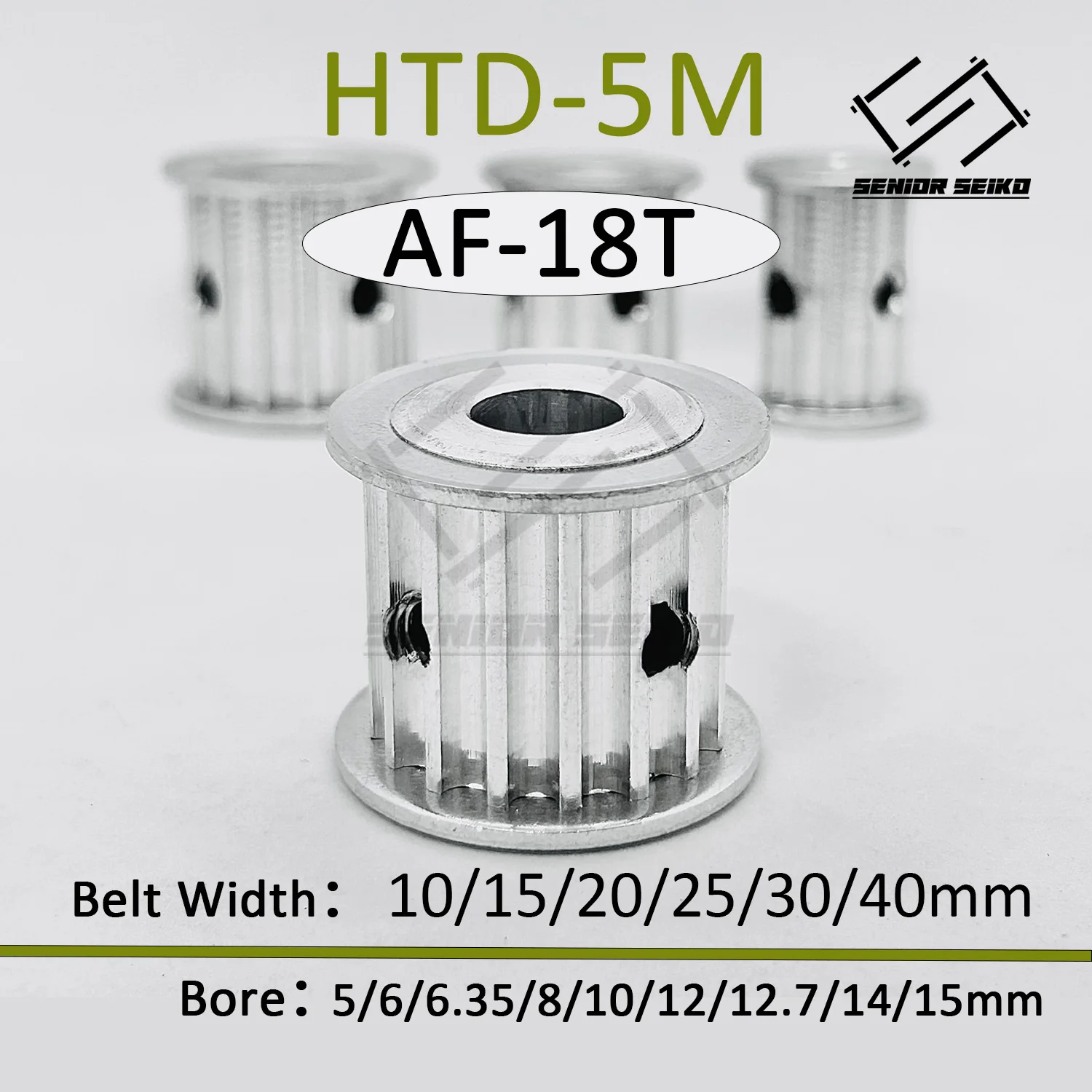 HTD5M Timing Pulley 18teeth Belt Width 10/15/20/25/30/40mm Bore 5/6/6.35/8/10/12/14/15mm Synchronous Wheel Pitch 5mm Belt Pulley