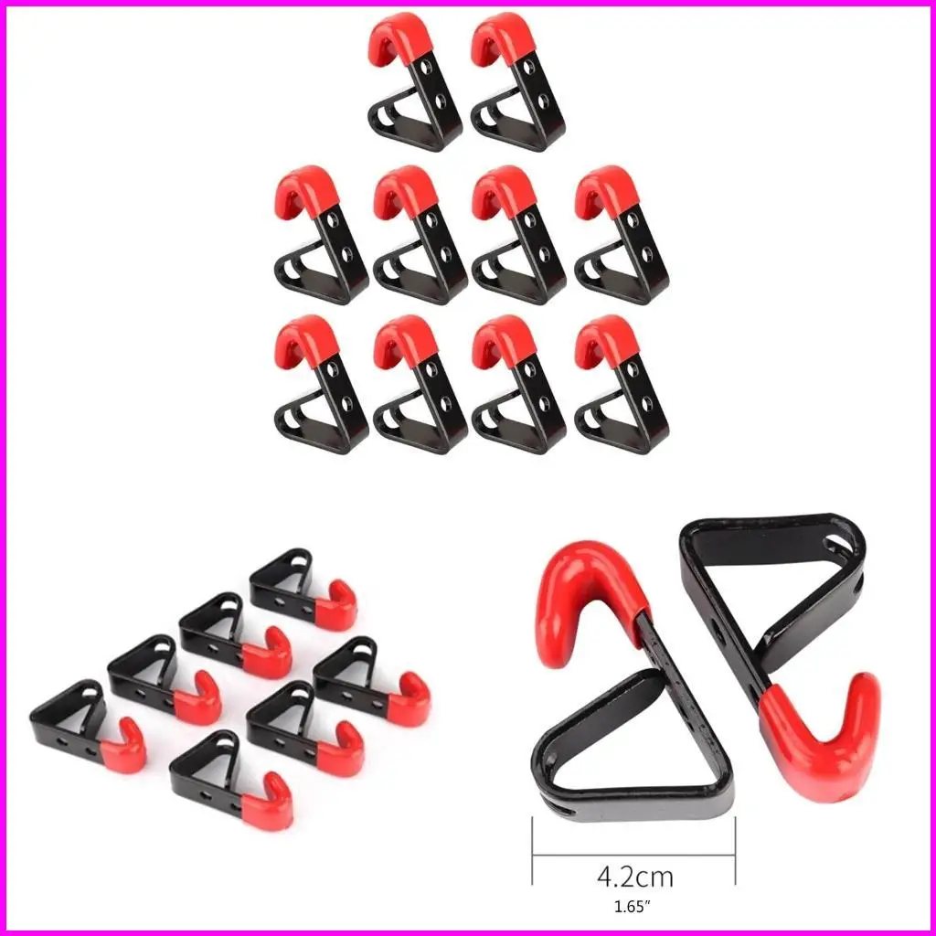 

Black+Red Garage Organization Tool Metal Garden Small U Hooks Garage Hooks Hangers Wall Mounting Garage Storage Hooks