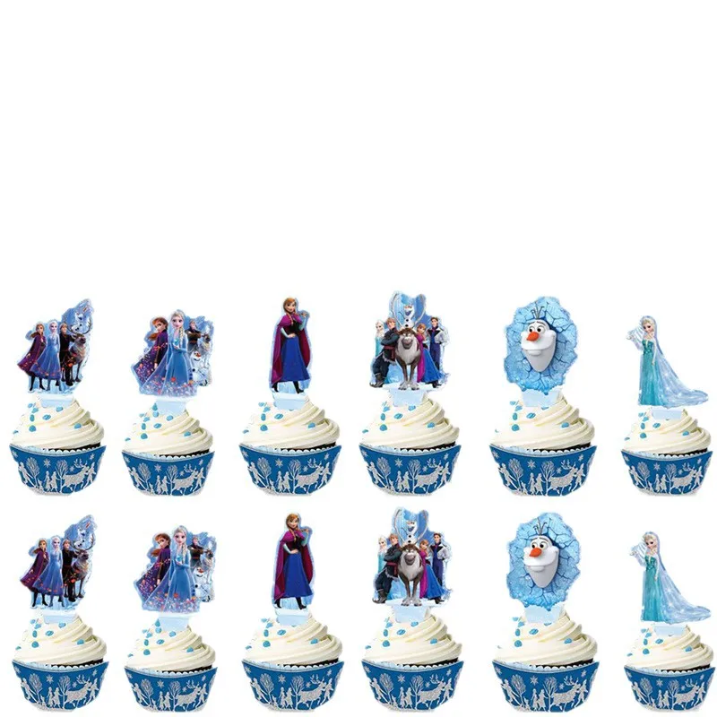 ديزني فروزن زينة كعكة عيد الميلاد مثالية لحفلات أعياد الميلاد والاحتفالات تحت عنوان مناسبة للكعك والكب كيك