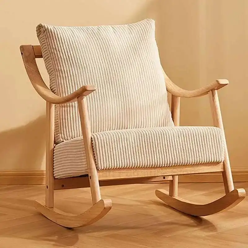 

Nordic Rocking Living Room Chairs Modern Wooden Floor Lounge Accent Comfy Sofa Chair Indoor Sedie Da Soggiorno Home Furnitures