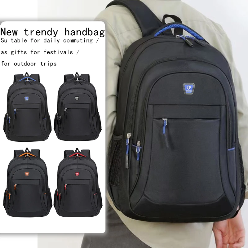 Durable Water Resistant School Backpack, Men's Casual Travel Laptop Bag with Multiple Pockets, for Students & Outdoor Use