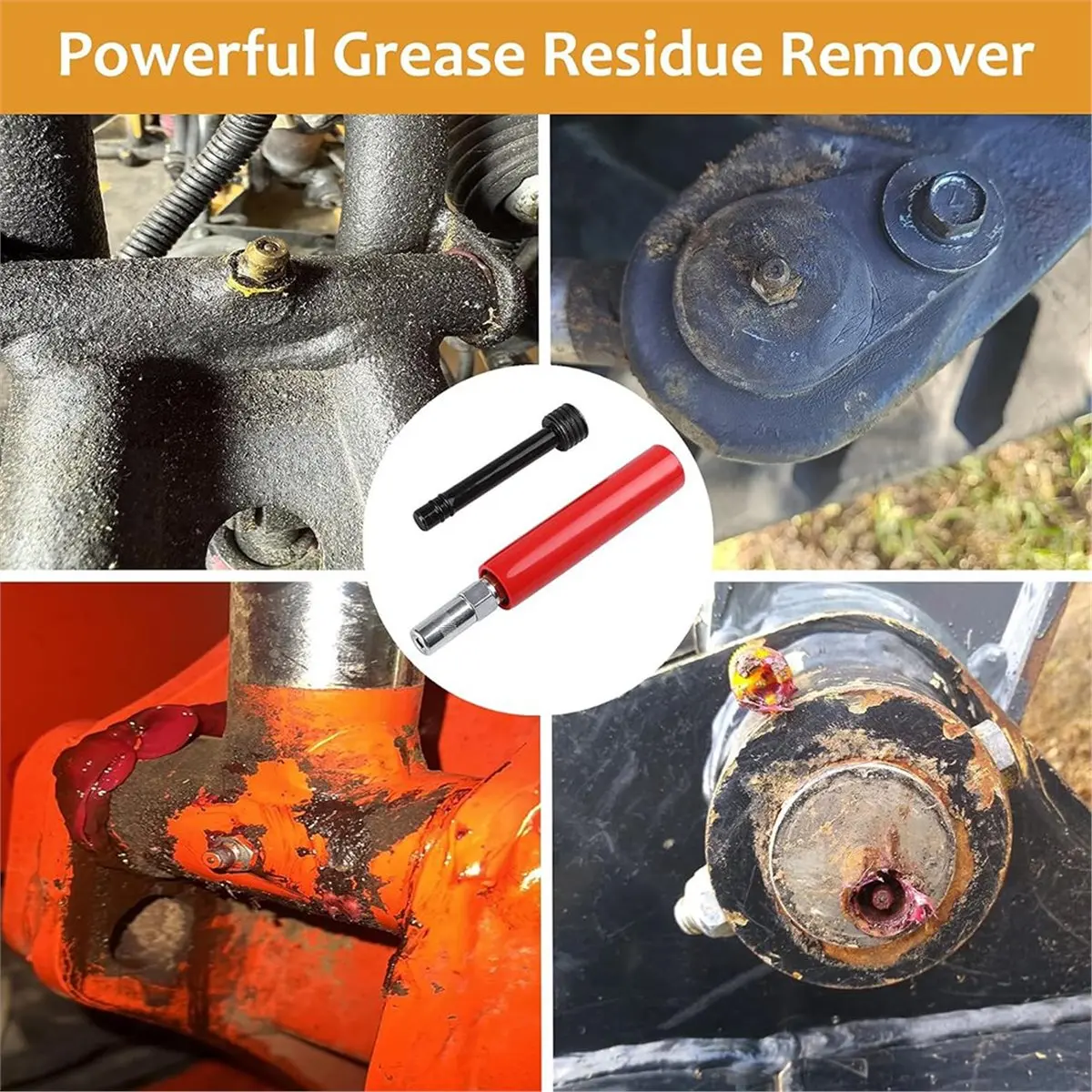 Grease Fitting Cleaning Tool, Removes Old Dried Grease From Pins, Shafts, Bushings & Joints, Universal for Automotive