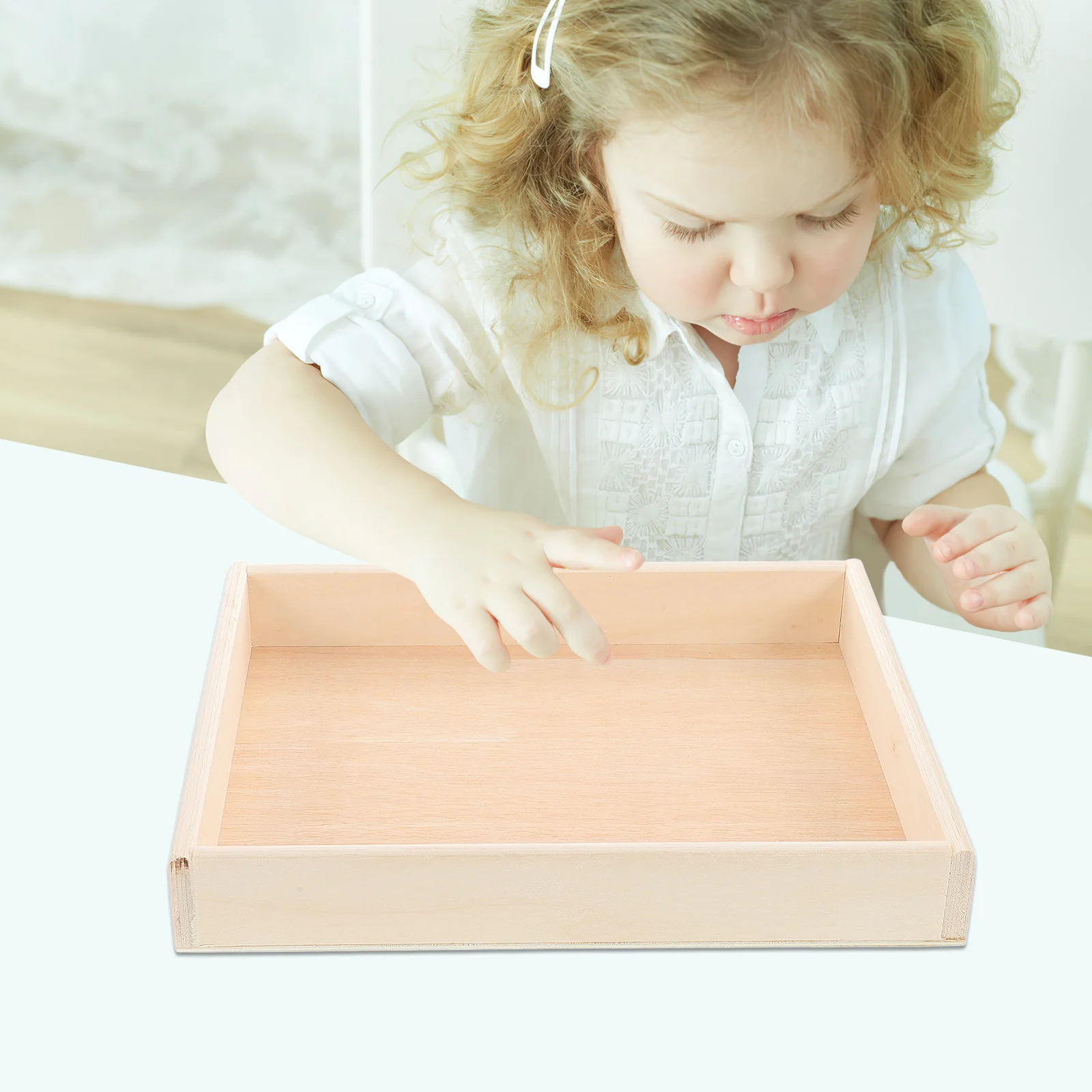 

Деревянный прямоугольный лоток для сортировки головоломок, прочный плоский органайзер для головоломок, многоцелевой сортировочный лоток, держатель для игрушек