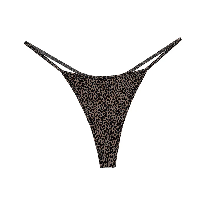 Niedrig Geschnittener Mädchen-G-String mit Leopardenmuster, Sexy Damen-Slip, Tanga aus Eisseide, Nahtlose Damenunterwäsche in Größen S-XL