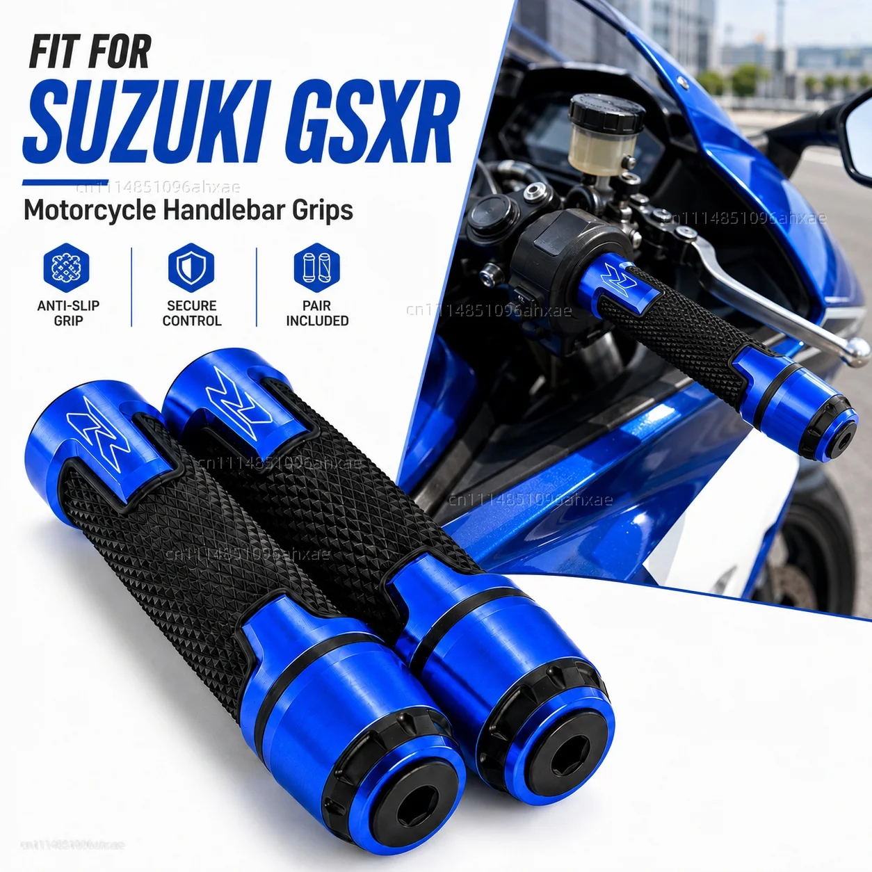 For Suzuki GSXR 600 750 1000 1300 GSX-R K1-K9 GSXR600 GSXR750 GSXR1300 7/8'' 22MM Motorcycle Rubber Gel handle bar grips