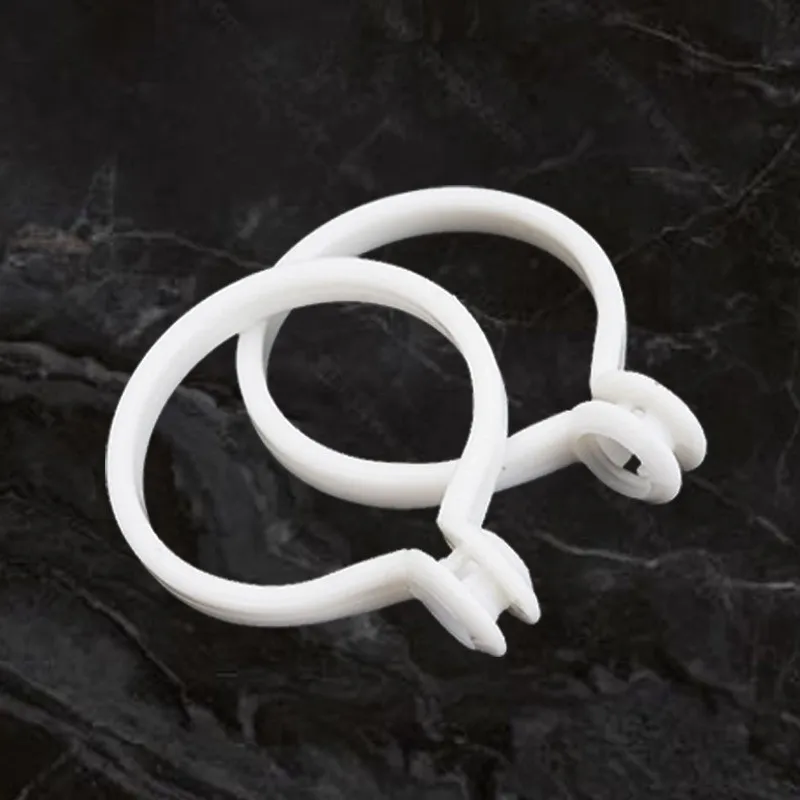 3 pcs 47mm Split Ring Drapery Hooks, No Rod Removal, suitable for Bathroom Sheer Curtain, Easy Open Close Design, White