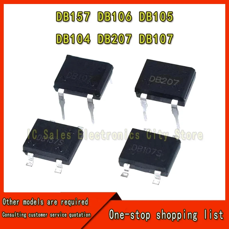 10st Db 104S Db 105S Db 106S Db 107S Db 157S Db 207S Smt Sop4 Directe Insertie Dip4 1a 2a 1000V Gelijkrichter Brug
