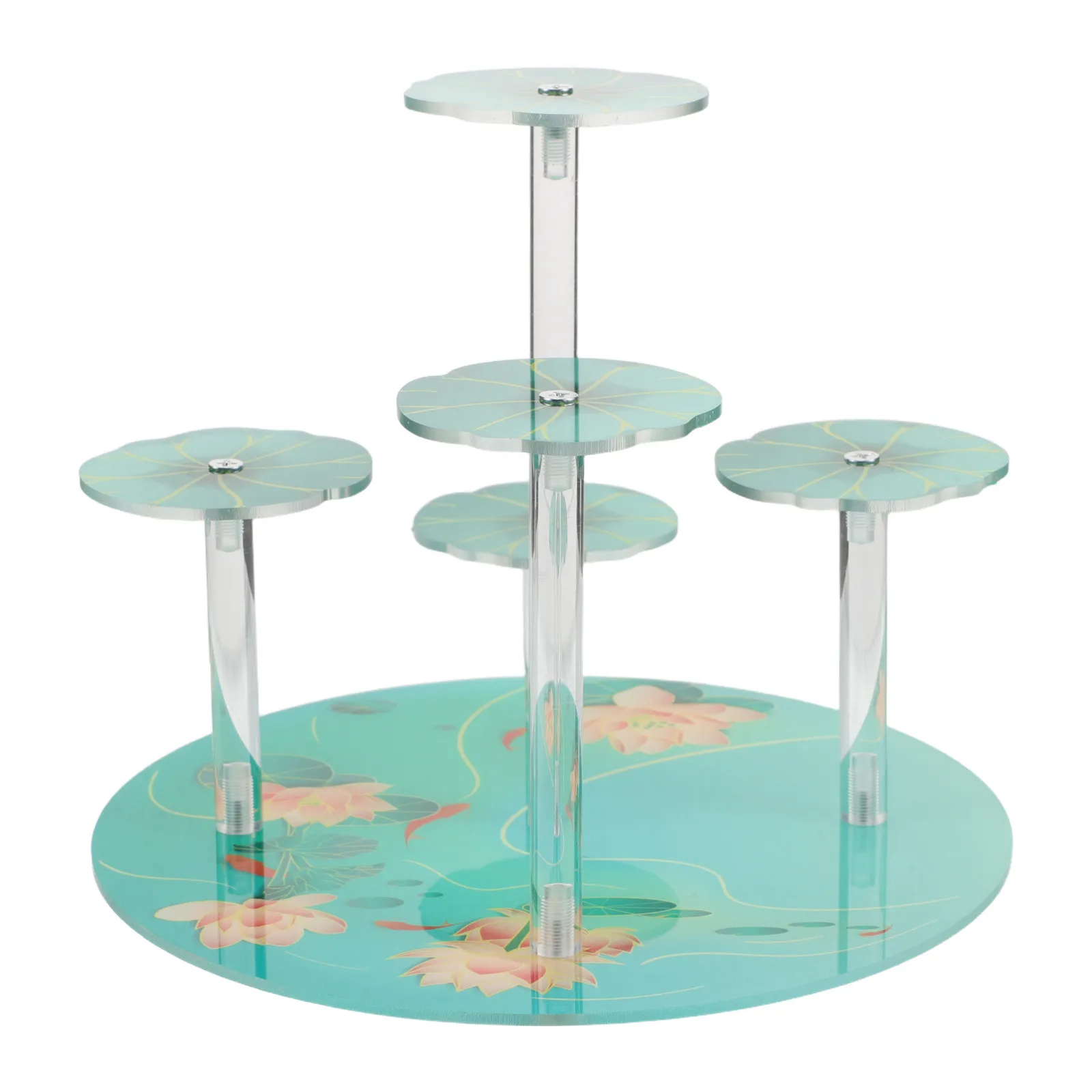 

Акриловая многоуровневая подставка-витрина «Лотос» для десертов, кексов, украшений, парфюмерии, органайзер, ступенчатая полка для растений