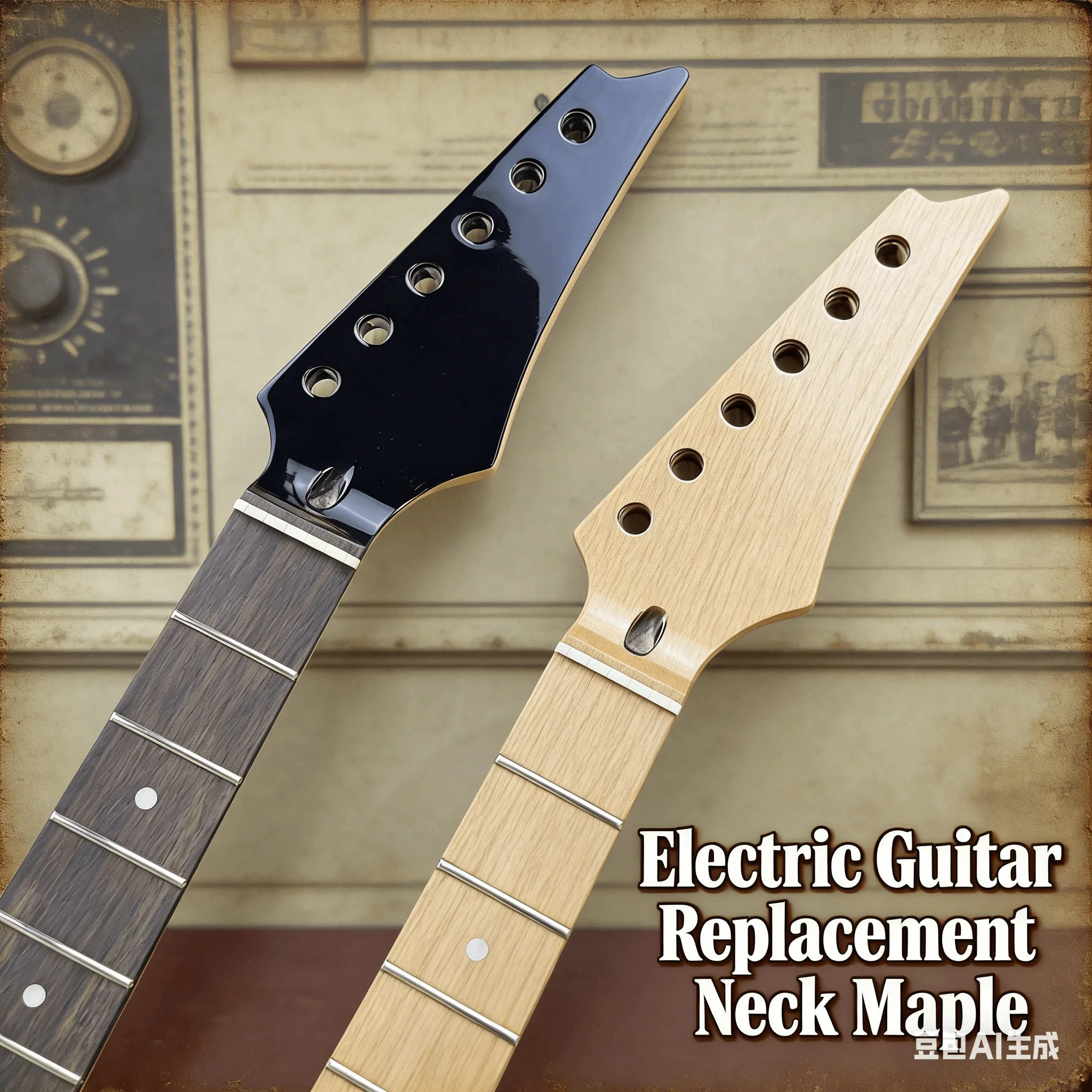 Electric Guitar Replacement Neck Maple Body Rosewood Fingerboard 22-Fret Thin Profile Jumbo Frets for Enhanced Playability