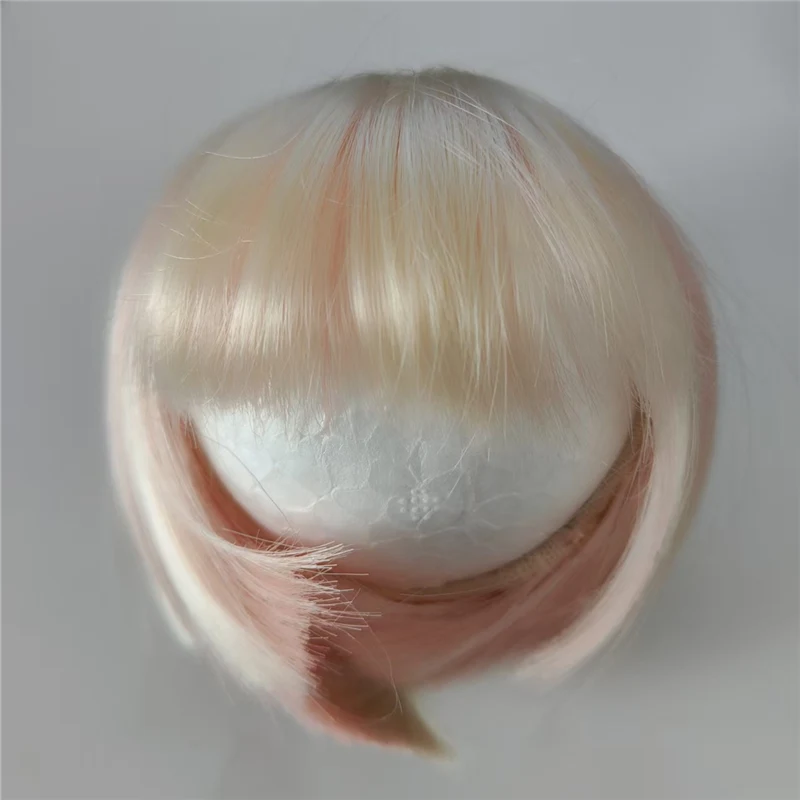 

(На заказ) Кукольный парик для куклы 1/3 1/4 1/6 Bjd, мягкие шелковые милые короткие волосы, сделай сам, игровой домик, нарядные аксессуары для кукол, без куклы