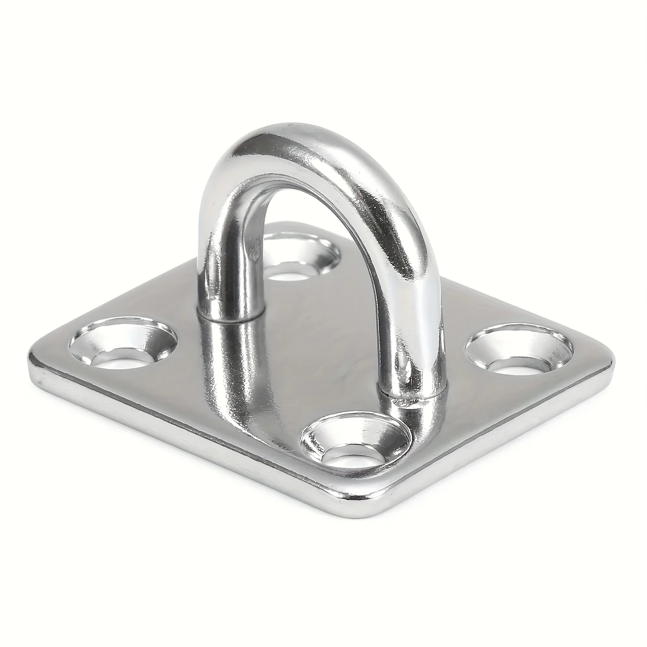 Picture 4: 4-Pack Heavy-Duty Eye Plate 304 Stainless Steel Ceiling Hooks for Swing Bed Fitness Equipment And Boat Deck Home Use Hooks