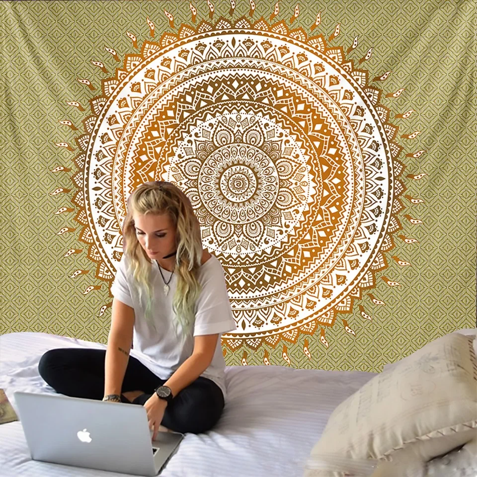 Mandala Tapestry Wall Hanging Sandy Beach Throw Rug Blanket Camping Tent Travel Mattress Bohemian Sleeping Pad Tapestries